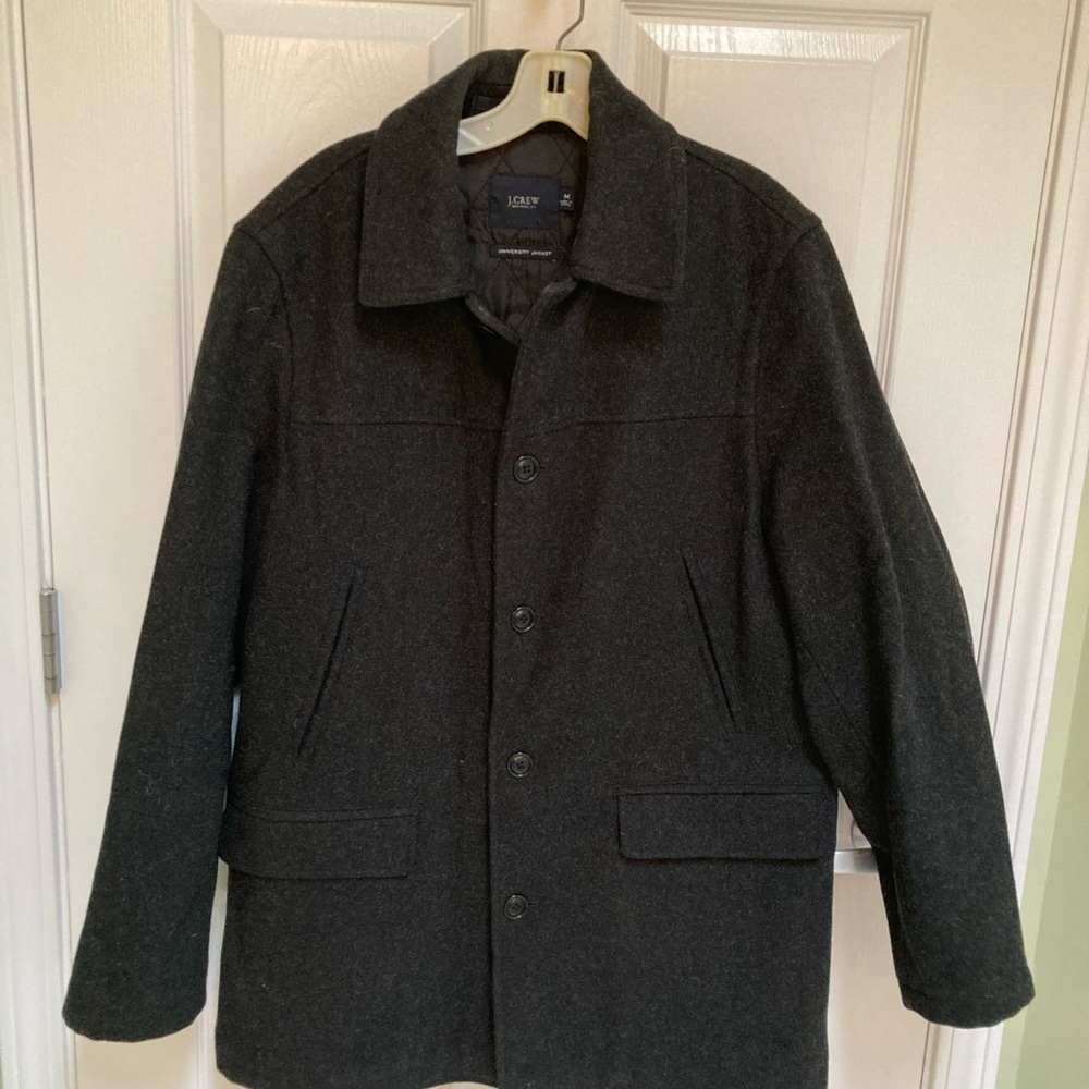J Crew Men’s University Jacket Sz Medium charcoal